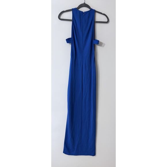 NBD Revolve Cobalt Blue Maxi Dress Cutout Slit Bodycon Gown Party Formal XS - Picture 4 of 6